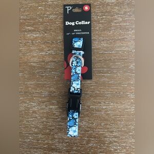 Blue Floral Dog Collar - Small